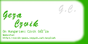 geza czvik business card